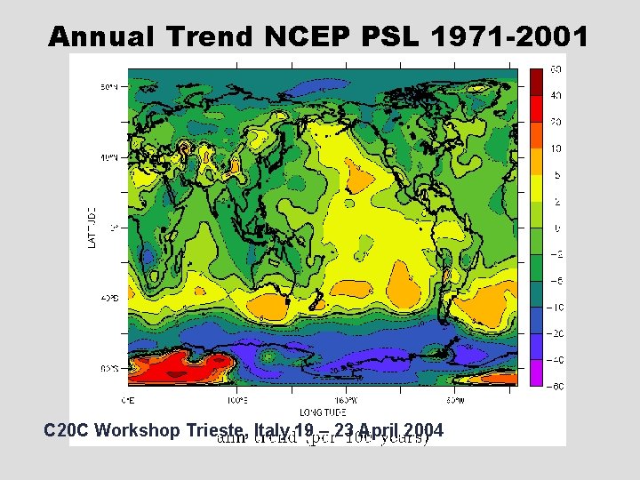 Annual Trend NCEP PSL 1971 -2001 C 20 C Workshop Trieste, Italy 19 –