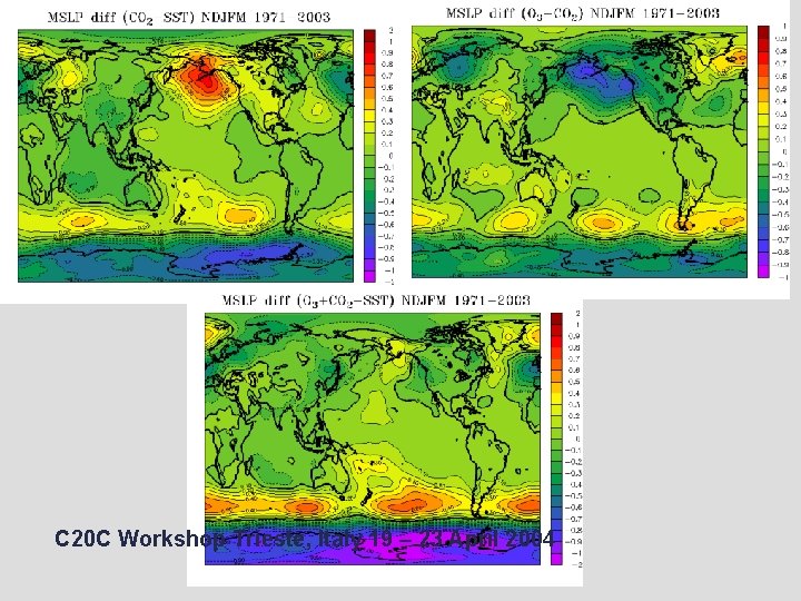 Model Simulated MSLP difference for JJA 1971 -2000 C 20 C Workshop Trieste, Italy
