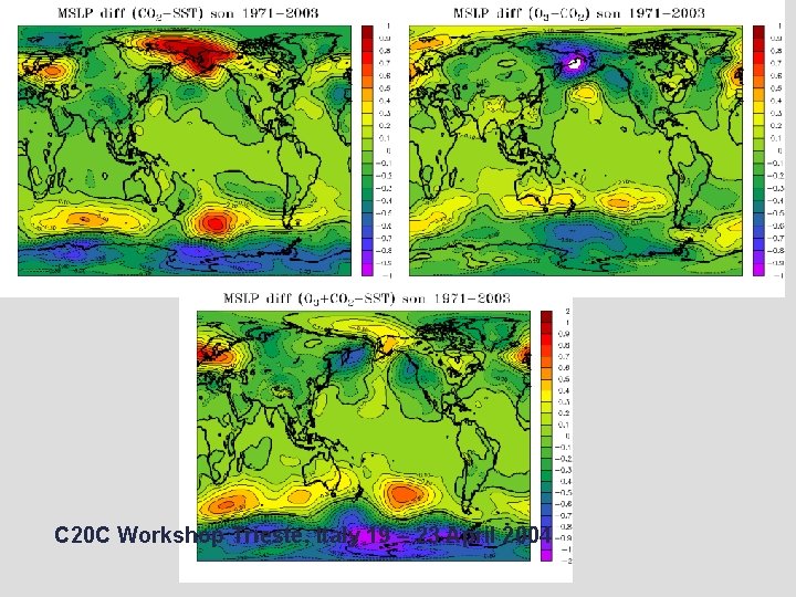 Model Simulated MSLP difference for JJA 1971 -2000 C 20 C Workshop Trieste, Italy