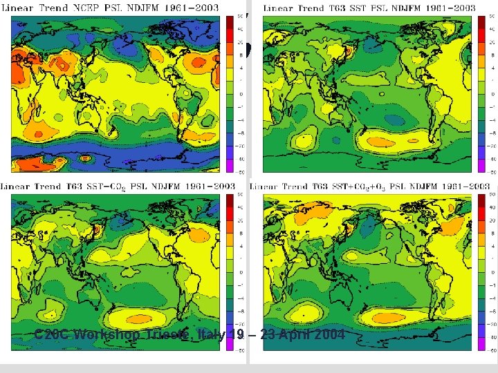 Model Simulated MSLP difference for JJA 1971 -2000 C 20 C Workshop Trieste, Italy