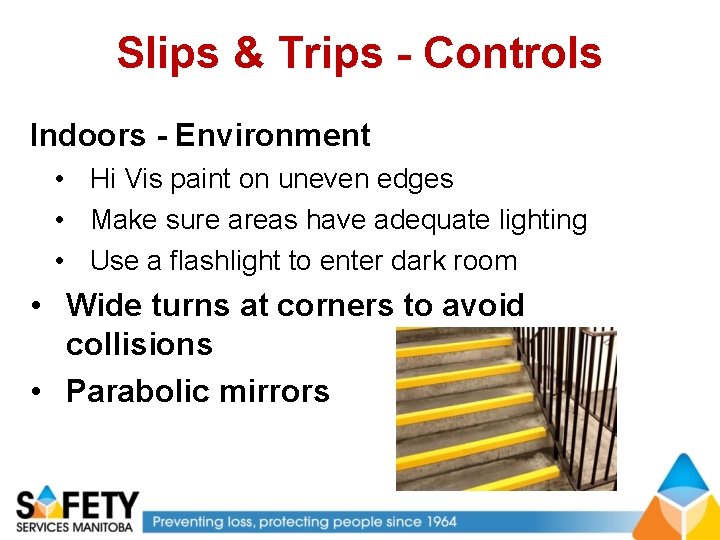 Slips & Trips - Controls Indoors - Environment • Hi Vis paint on uneven