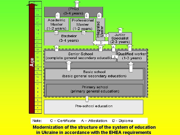 Modernization of the structure of the system of education in Ukraine in accordance with