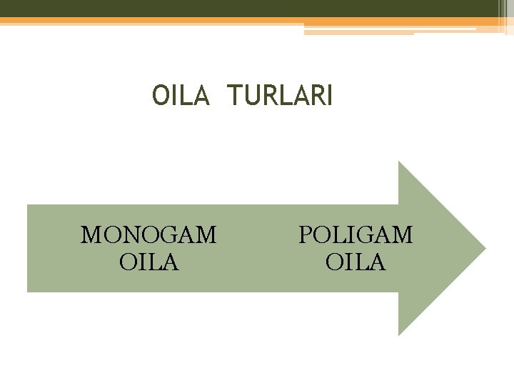 OILA TURLARI MONOGAM OILA POLIGAM OILA 