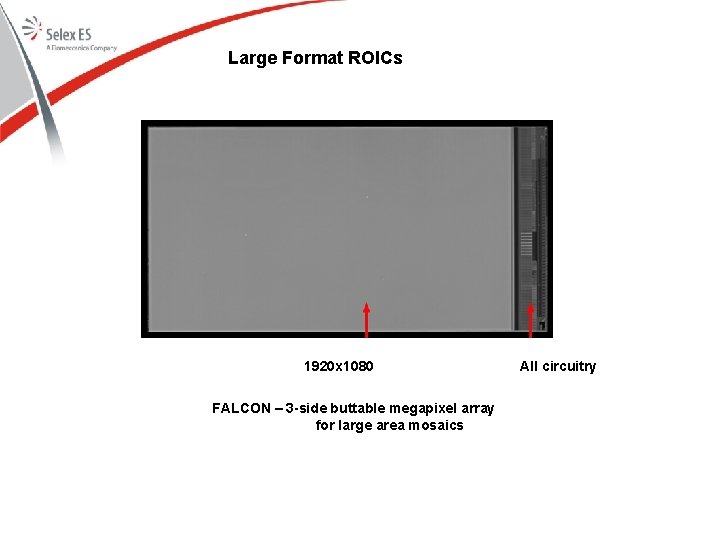 Large Format ROICs 1920 x 1080 FALCON – 3 -side buttable megapixel array for