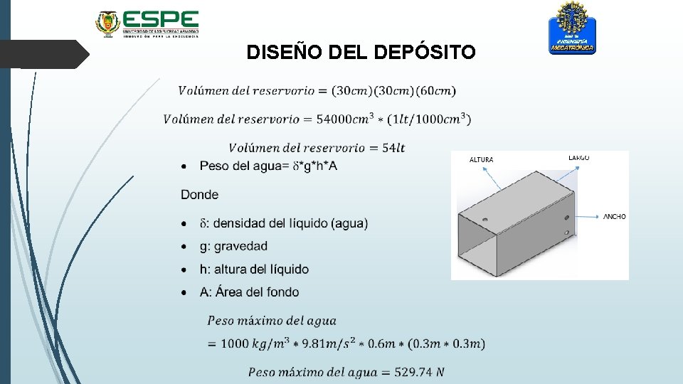 DISEÑO DEL DEPÓSITO 