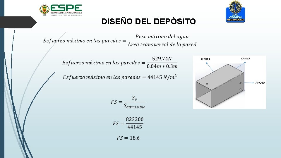 DISEÑO DEL DEPÓSITO 