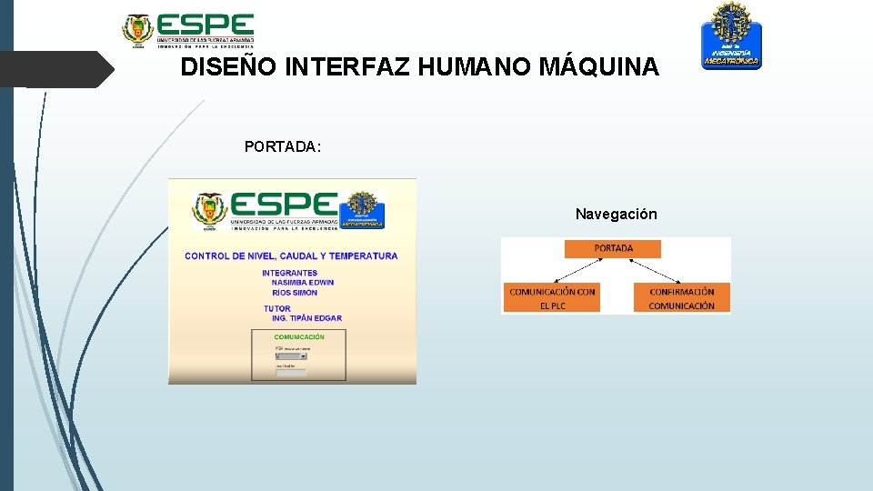 DISEÑO INTERFAZ HUMANO MÁQUINA PORTADA: Navegación 