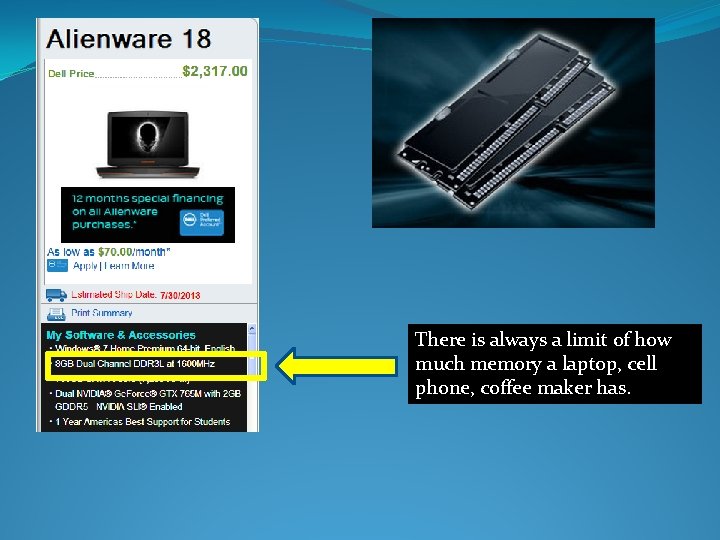 There is always a limit of how much memory a laptop, cell phone, coffee