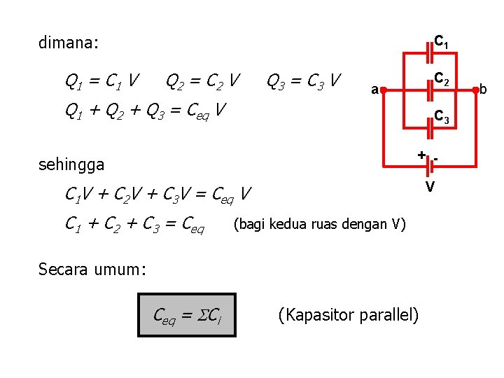 dimana: Q 1 = C 1 V C 1 Q 2 = C 2