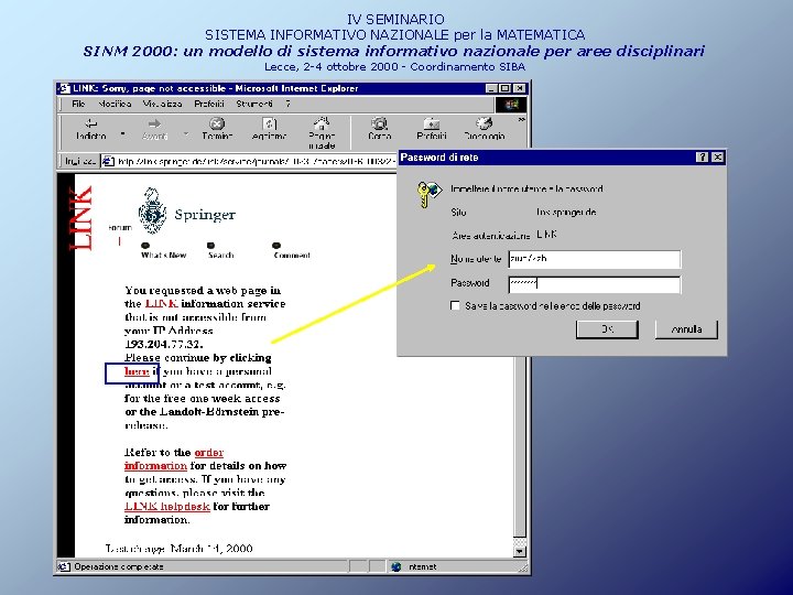 IV SEMINARIO SISTEMA INFORMATIVO NAZIONALE per la MATEMATICA SINM 2000: un modello di sistema