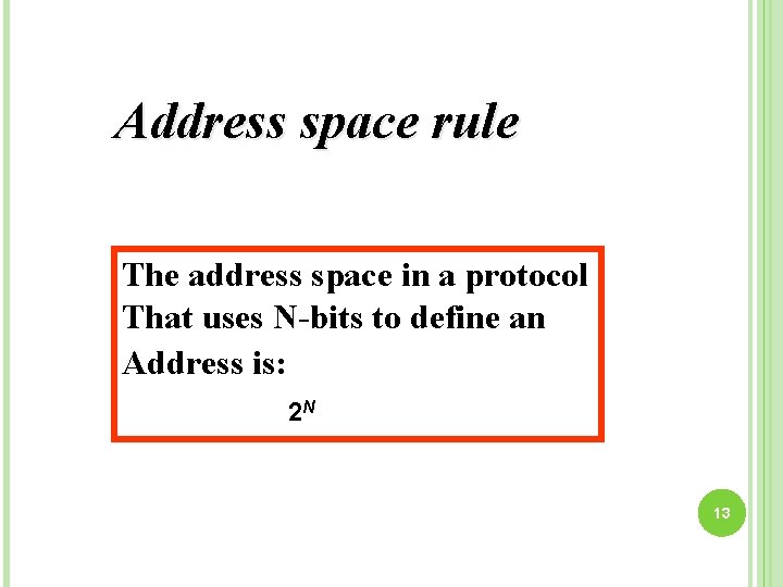 Address space rule …………. . addr 15 …………. . Theaddr 2 address space in