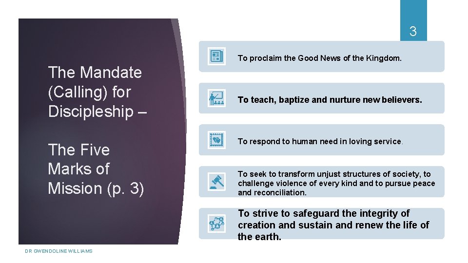 3 To proclaim the Good News of the Kingdom. The Mandate (Calling) for Discipleship
