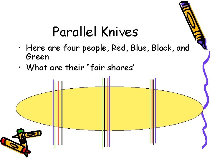 Parallel Knives • Here are four people, Red, Blue, Black, and Green • What