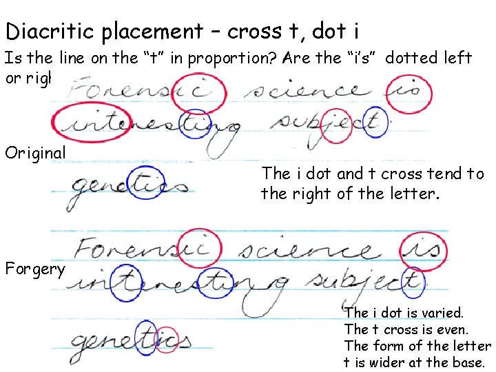 Diacritic placement – cross t, dot i Is the line on the “t” in