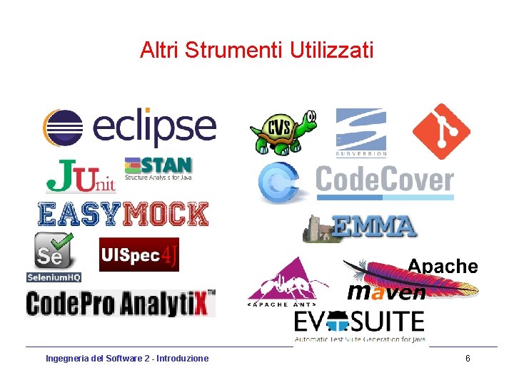 Altri Strumenti Utilizzati Ingegneria del Software 2 - Introduzione 6 