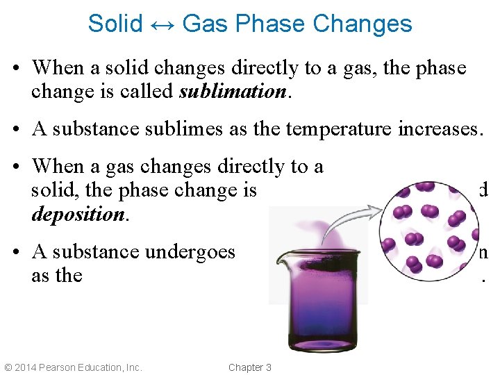 Solid ↔ Gas Phase Changes • When a solid changes directly to a gas,