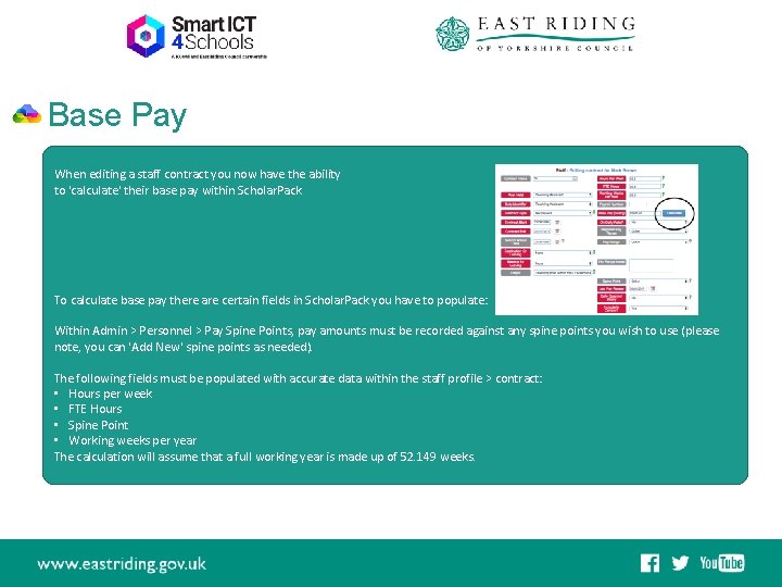 Base Pay When editing a staff contract you now have the ability to 'calculate'