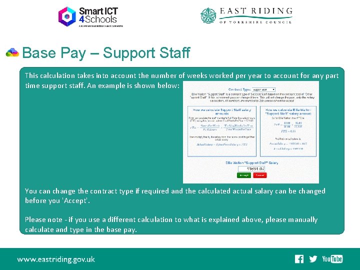 Base Pay – Support Staff This calculation takes into account the number of weeks