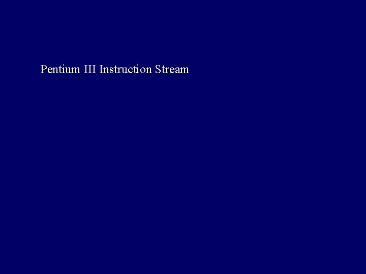 Pentium III Instruction Stream 