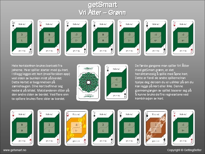 get. Smart Vri Åtter – Grønn Hele kortstokken brukes bortsett fra jokerne. Hver spiller