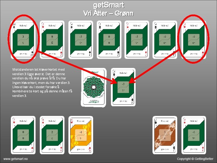 get. Smart Vri Åtter – Grønn Motstanderen lot kløverkortet med verdien 3 ligge øverst.