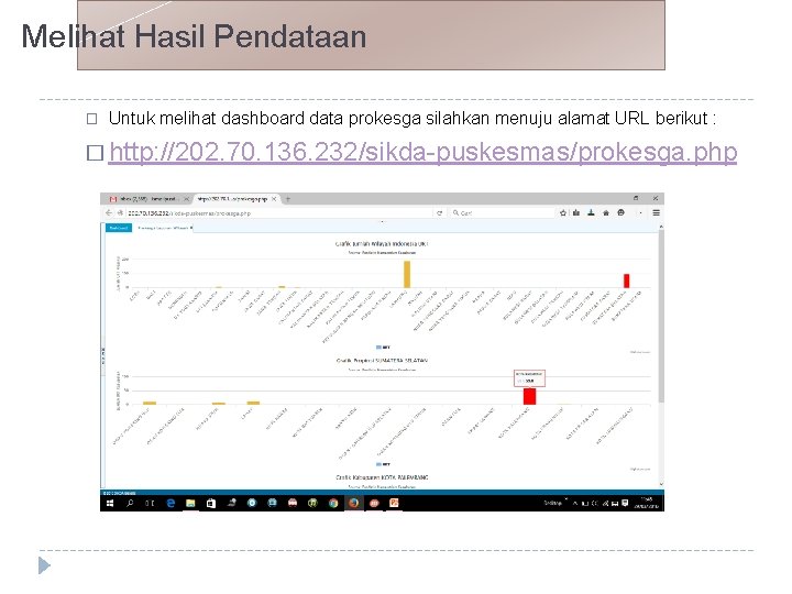 Melihat Hasil Pendataan � Untuk melihat dashboard data prokesga silahkan menuju alamat URL berikut