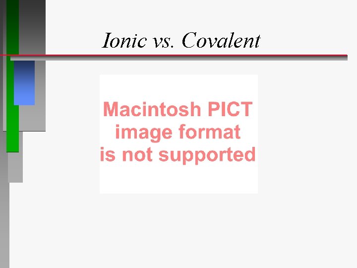 Ionic vs. Covalent 