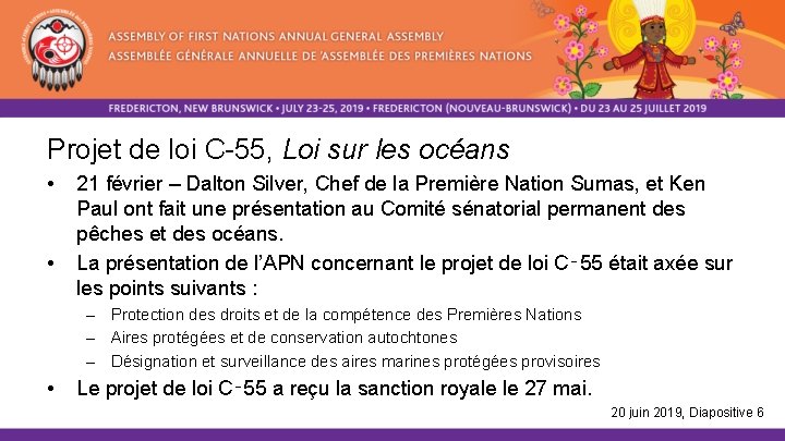 Projet de loi C-55, Loi sur les océans • • 21 février – Dalton