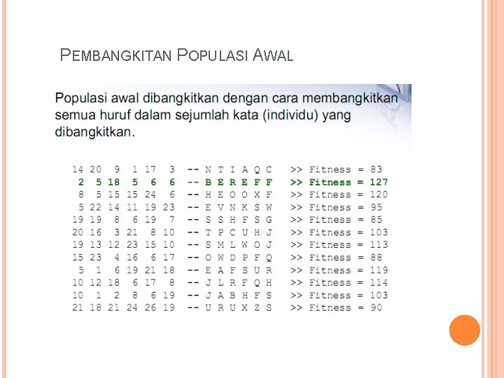 PEMBANGKITAN POPULASI AWAL 