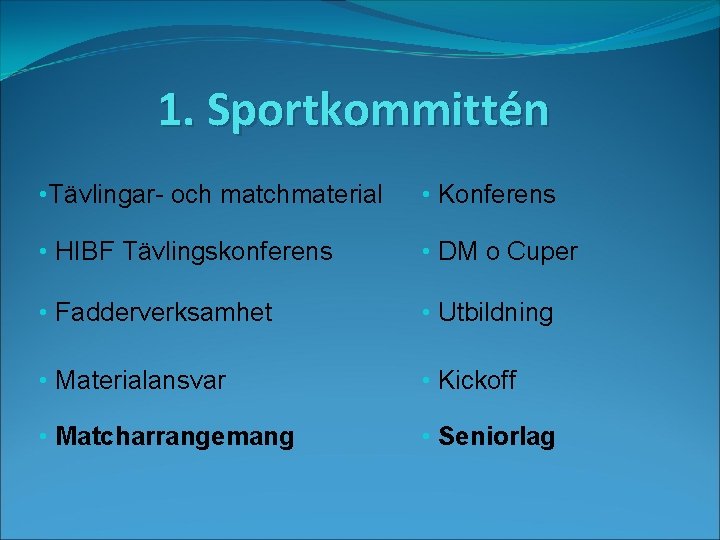 1. Sportkommittén • Tävlingar- och matchmaterial • Konferens • HIBF Tävlingskonferens • DM o