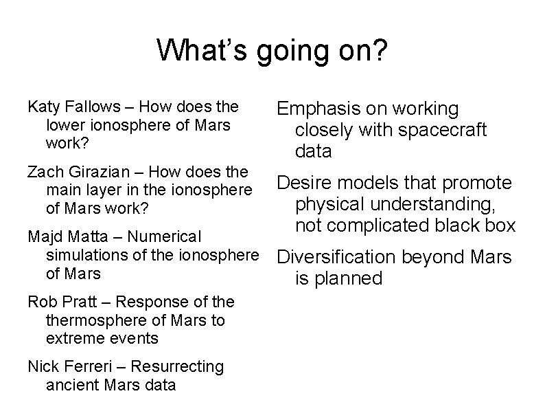 What’s going on? Katy Fallows – How does the lower ionosphere of Mars work?