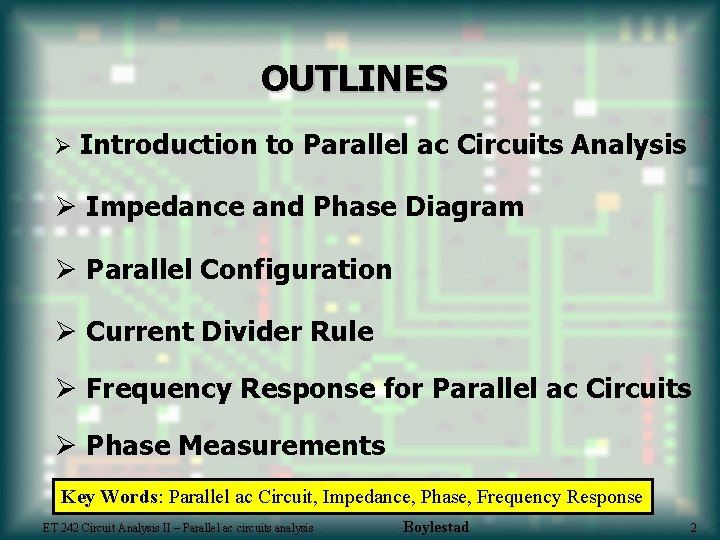 ET 242 Circuit Analysis II Parallel AC Circuits