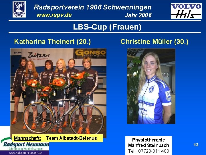 Radsportverein 1906 Schwenningen www. rspv. de Jahr 2006 LBS-Cup (Frauen) Katharina Theinert (20. )