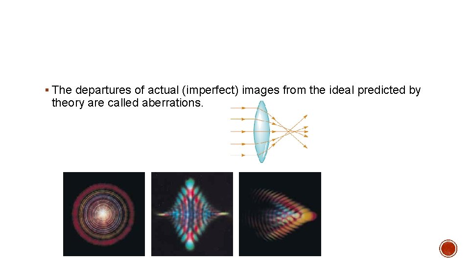 Aberasi Lensa § The departures of actual (imperfect) images from the ideal predicted by