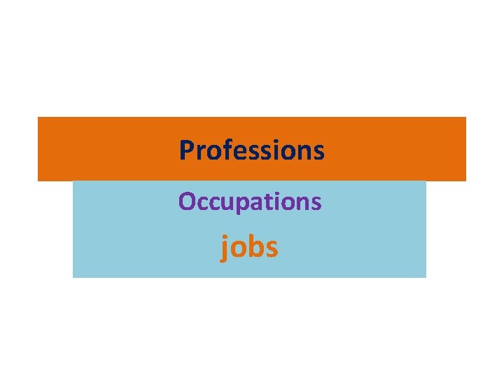 Professions Occupations jobs 