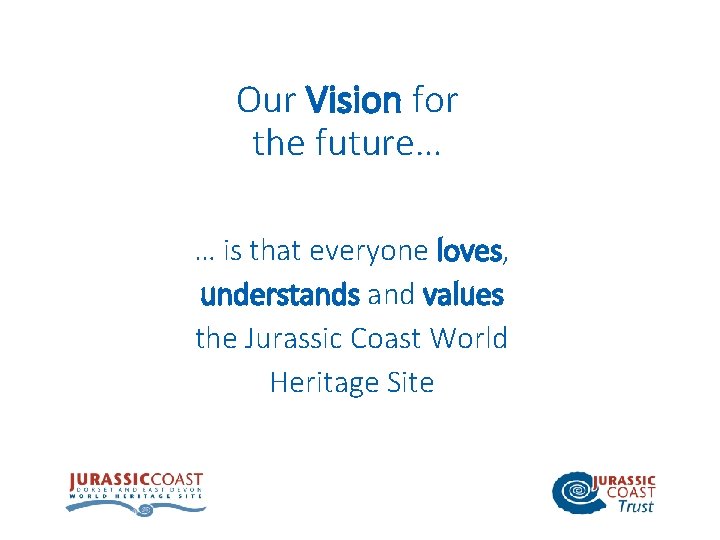 Our Vision for the future… … is that everyone loves, understands and values the