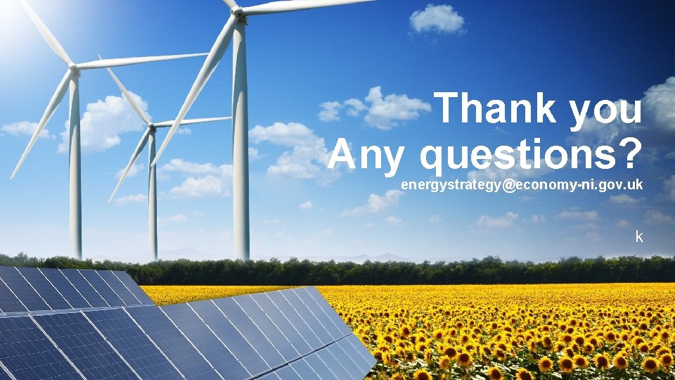 Thank you Any questions? energystrategy@economy-ni. gov. uk k Thank you Any questions? energystrategy@economy-ni. gov. uk k