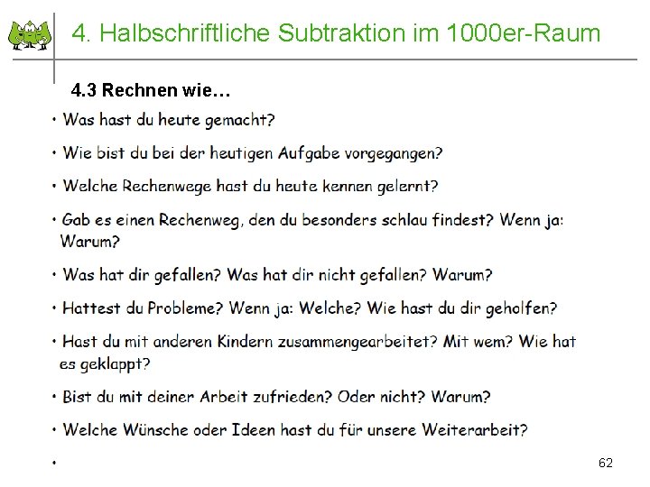 4. Halbschriftliche Subtraktion im 1000 er-Raum 4. 3 Rechnen wie… November 2010 © PIK