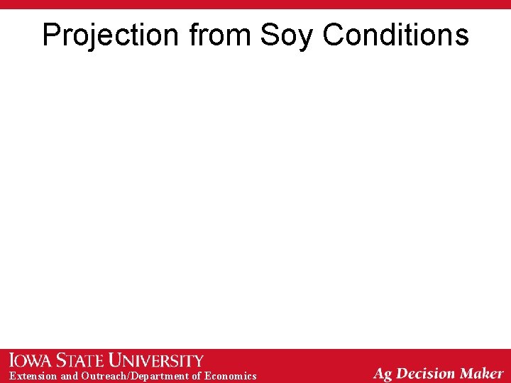Projection from Soy Conditions Extension and Outreach/Department of Economics 