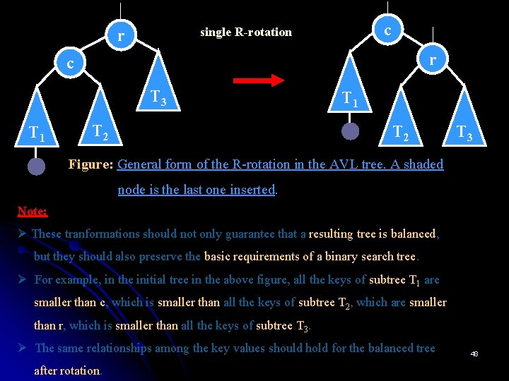 c single R-rotation r r c T 3 T 1 T 2 T 3