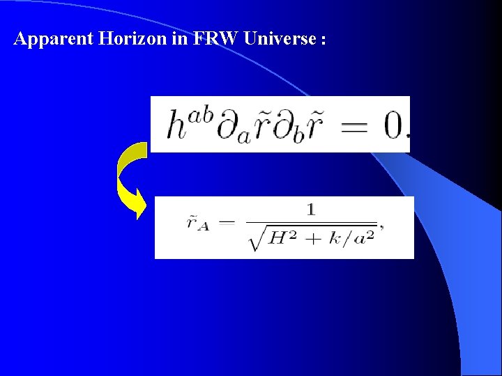 Apparent Horizon in FRW Universe : 