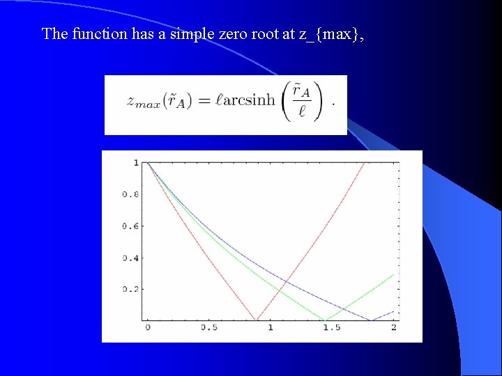 The function has a simple zero root at z_{max}, 