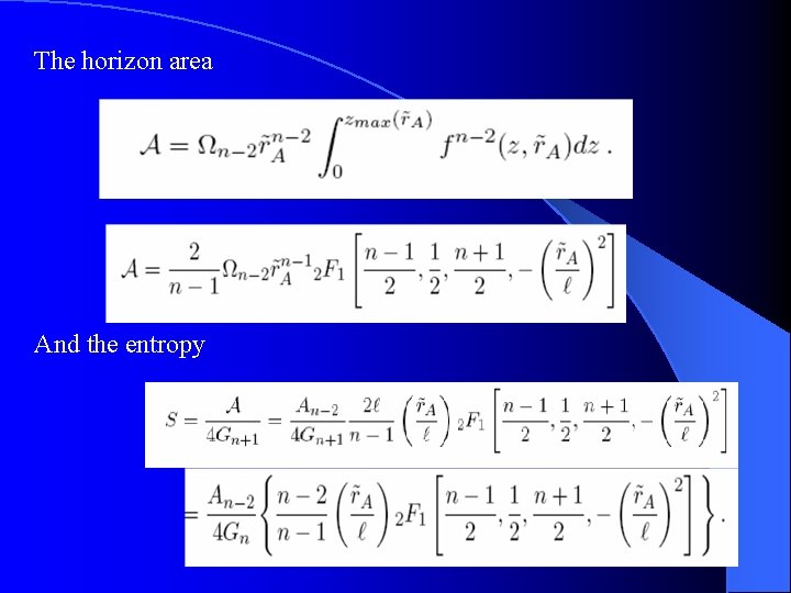 The horizon area And the entropy 