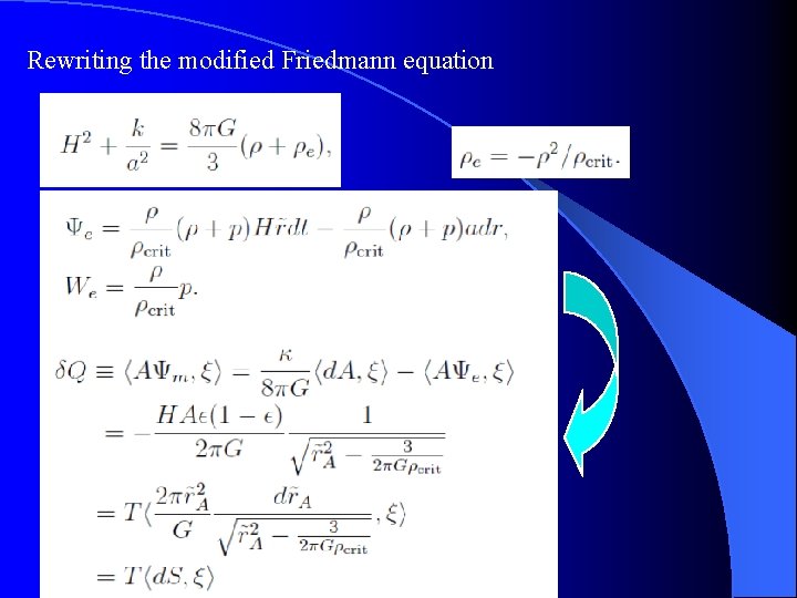 Rewriting the modified Friedmann equation 