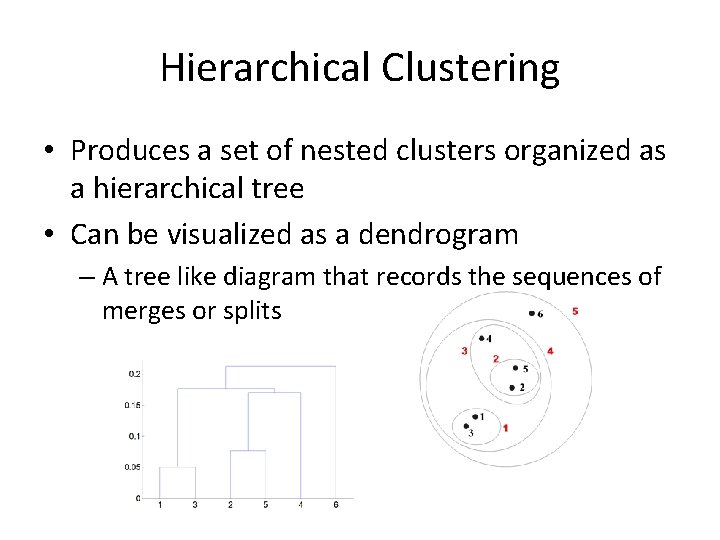 Hierarchical Clustering • Produces a set of nested clusters organized as a hierarchical tree