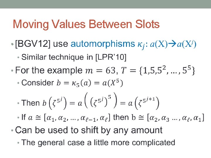 Moving Values Between Slots • 