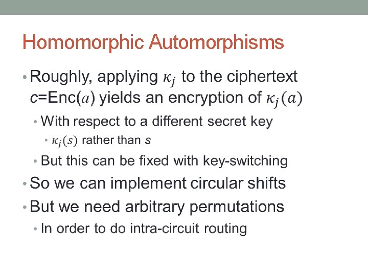 Homomorphic Automorphisms • 