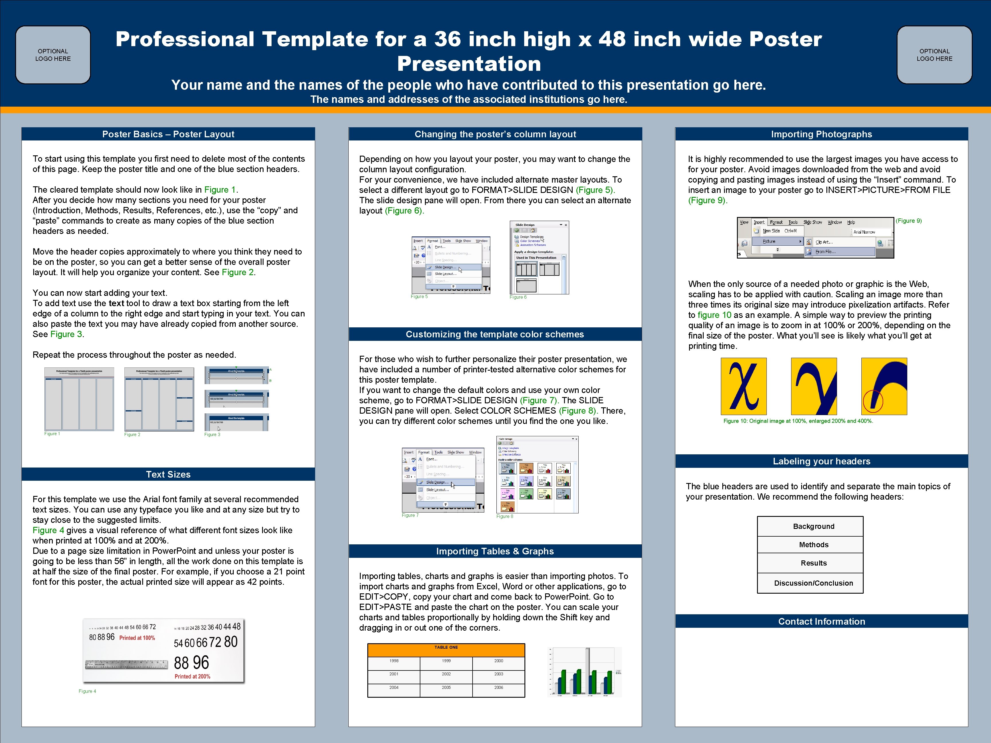 Professional Template for a 36 inch high x