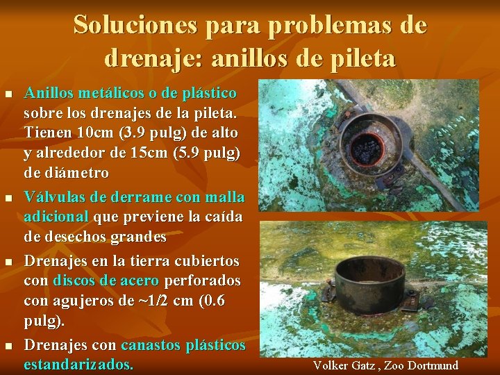 Soluciones para problemas de drenaje: anillos de pileta n n Anillos metálicos o de