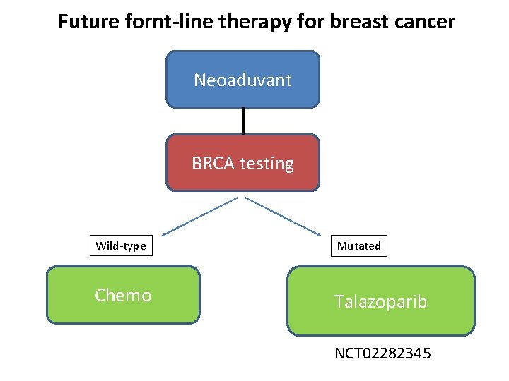 Future fornt-line therapy for breast cancer Neoaduvant BRCA testing Wild-type Mutated Chemo Talazoparib NCT